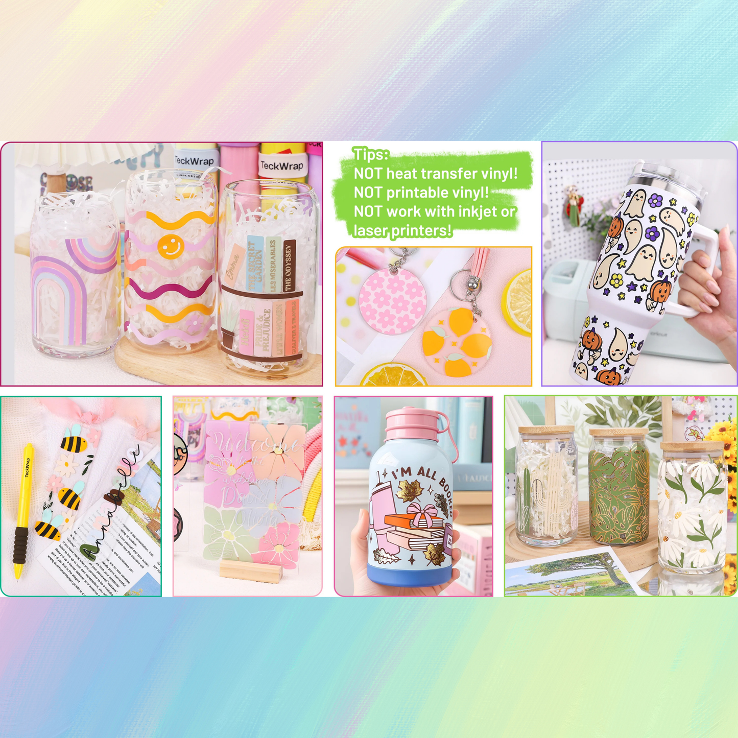 TeckWrap Craft 001 Serisi Yapışkanlı Vinil – Matte (Mat) 30.4 cm × 152.4 cm