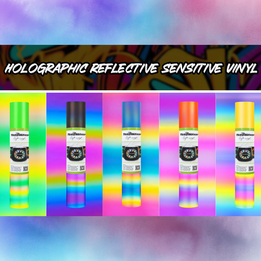 Teckwrap Craft Reflective Vinil – Rainbow Black – 30.4 cm × 152.4 cm