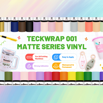 TeckWrap Craft 001 Serisi Yapışkanlı Vinil – Matte (Mat) 30.4 cm × 152.4 cm