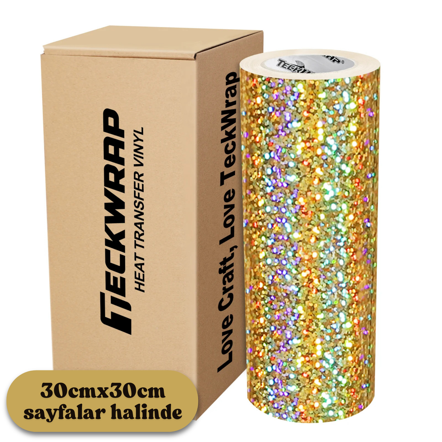Holografik Gold HTV Isı Transfer Vinili – 30x30 cm