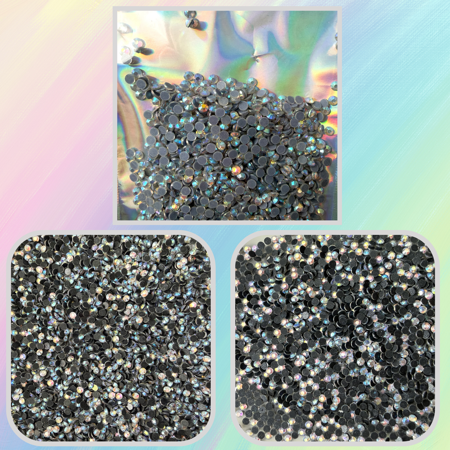 Rhinestone Taş SS10 / SS16 / SS20 – Parlak Kristal Taş (Hotfix Uyumlu)