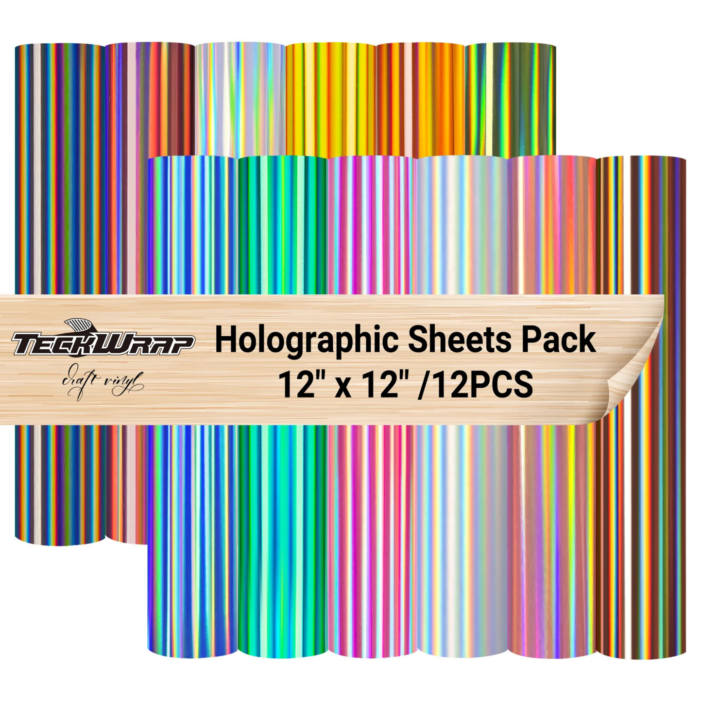 Teckwrap Craft Bubble Free Holographic Vinil Seti – 12’li – 30 cm × 30 cm