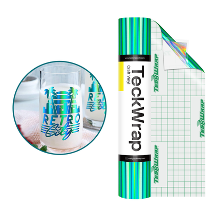 Teckwrap Craft Bubble Free Holographic Rainbow Premium Vinil – 30.4 cm × 152.4 cm