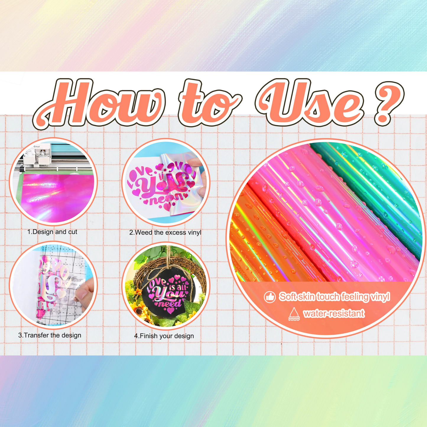 Teckwrap Craft Bubble Free Holographic Vinil Seti – 12’li – 30 cm × 30 cm