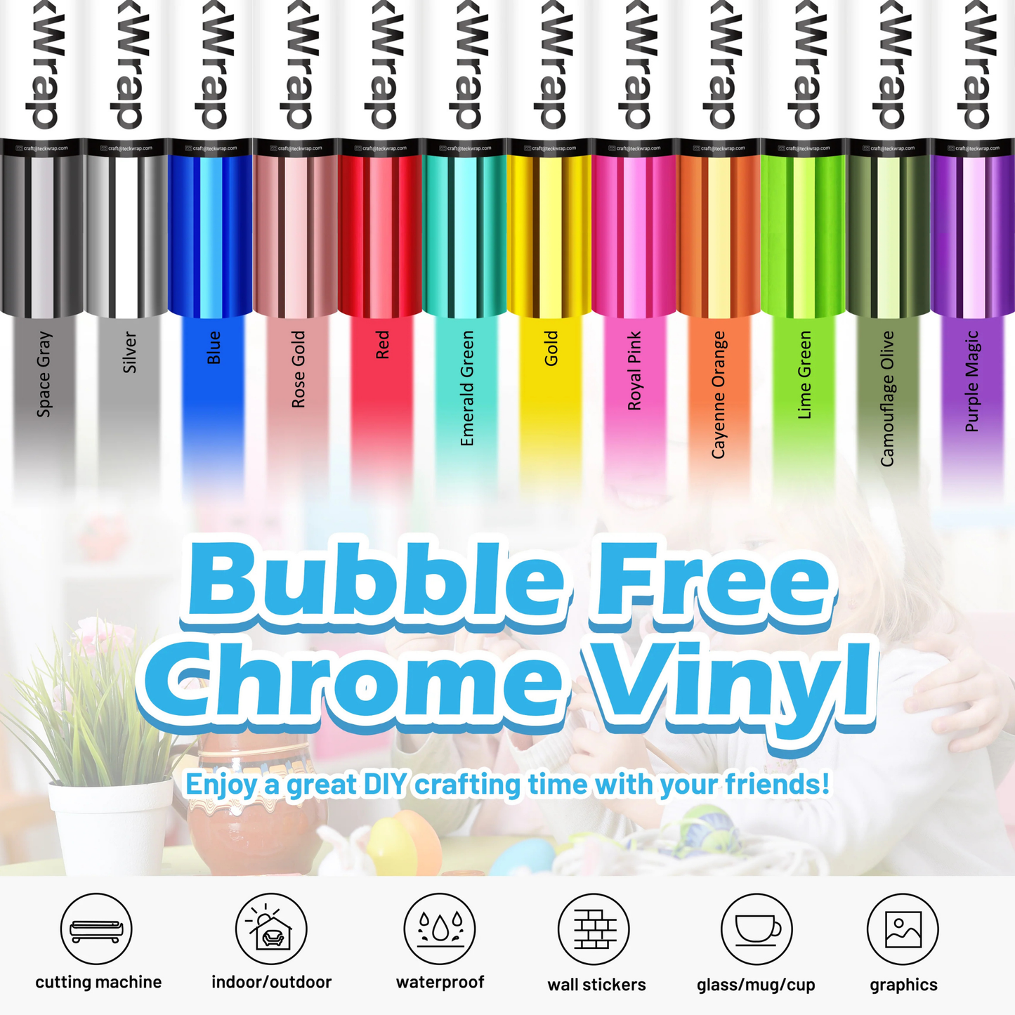 Teckwrap Craft Bubble Free Mirror Chrome Vinil Seti – 14’lü – 30 cm × 30 cm