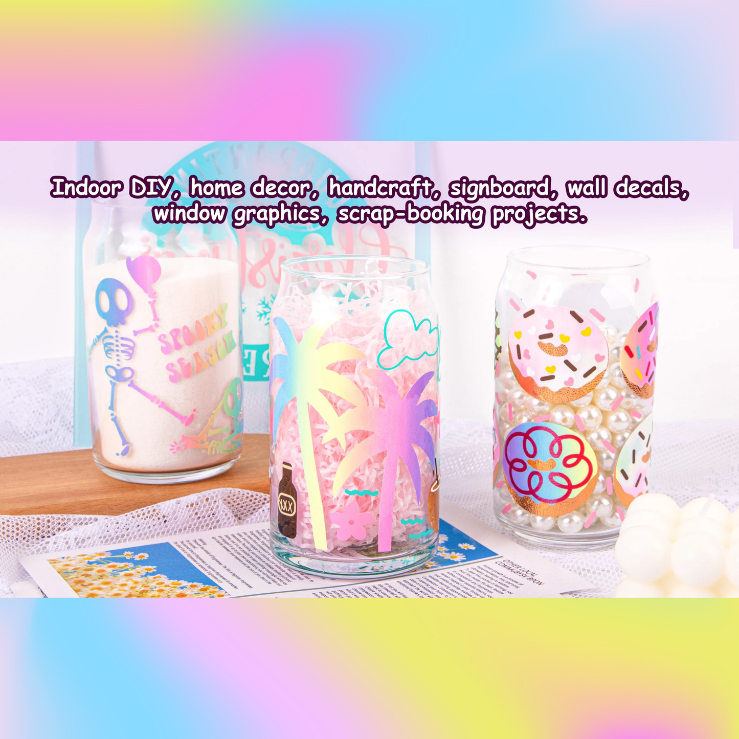 Teckwrap Craft Candy Color Vinil Seti – 8’li – 30 cm × 30 cm