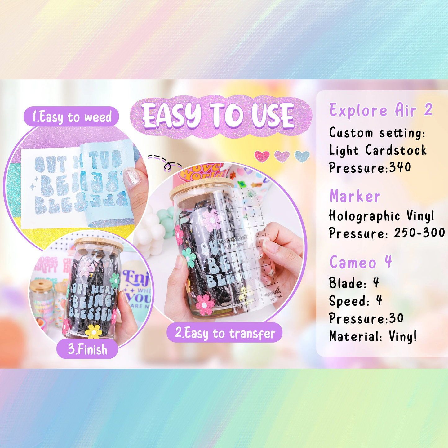 Teckwrap Craft Colorful Shimmer Premium Vinil – 30.4 cm × 152.4 cm