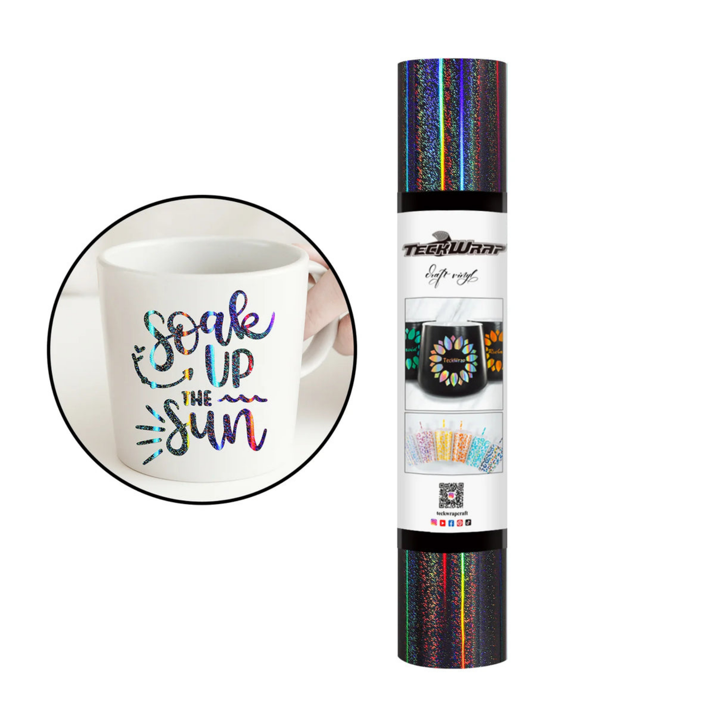 Teckwrap Craft Glitter Mermaid Premium Vinil – 30.4 cm × 152.4 cm