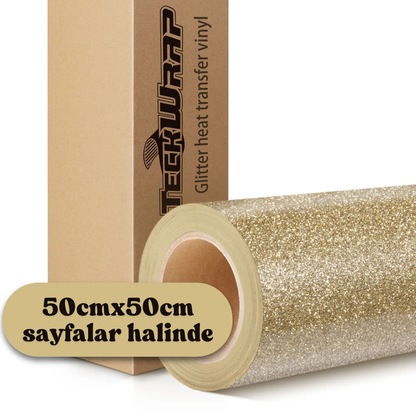 TeckWrap Craft Glitter HTV – Simli Isı Transfer Vinili - 50 x 50 cm / 50x100 cm Sayfa