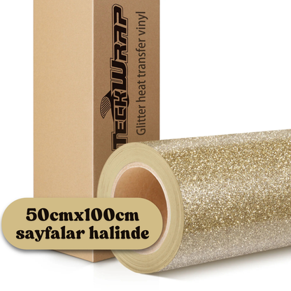 TeckWrap Craft Glitter HTV – Simli Isı Transfer Vinili - 50 x 50 cm / 50x100 cm Sayfa