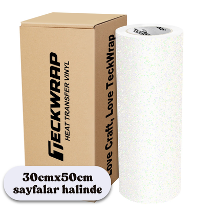 TeckWrap Craft Glitter HTV – Simli Isı Transfer Vinili - 30 x 50 cm Sayfa