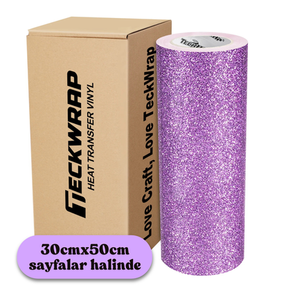 TeckWrap Craft Glitter HTV – Simli Isı Transfer Vinili - 30 x 50 cm Sayfa