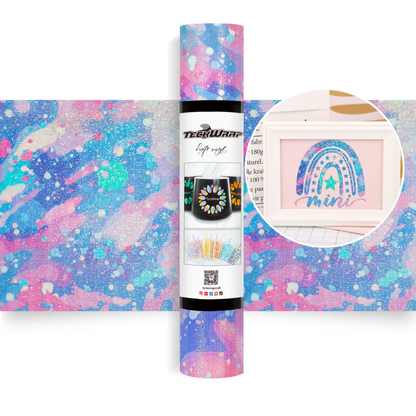 Teckwrap Craft Glitter Brush Premium Vinil – Watercolor Spots – 30.4 cm × 152.4 cm