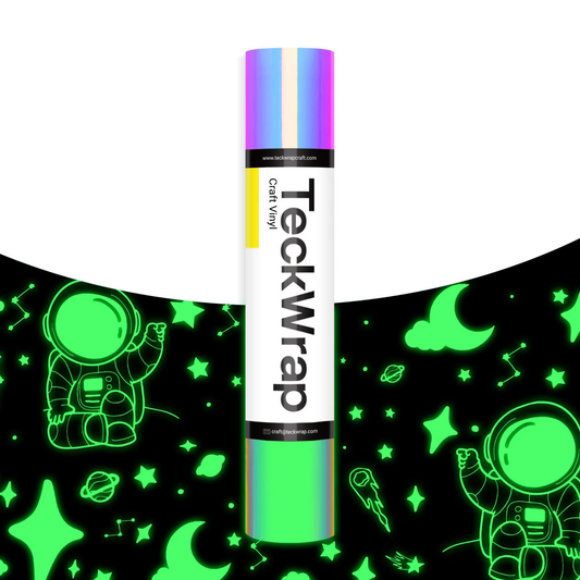 Teckwrap Craft Glow in the Dark Premium Vinil – Opal White – 30.4 cm × 152.4 cm
