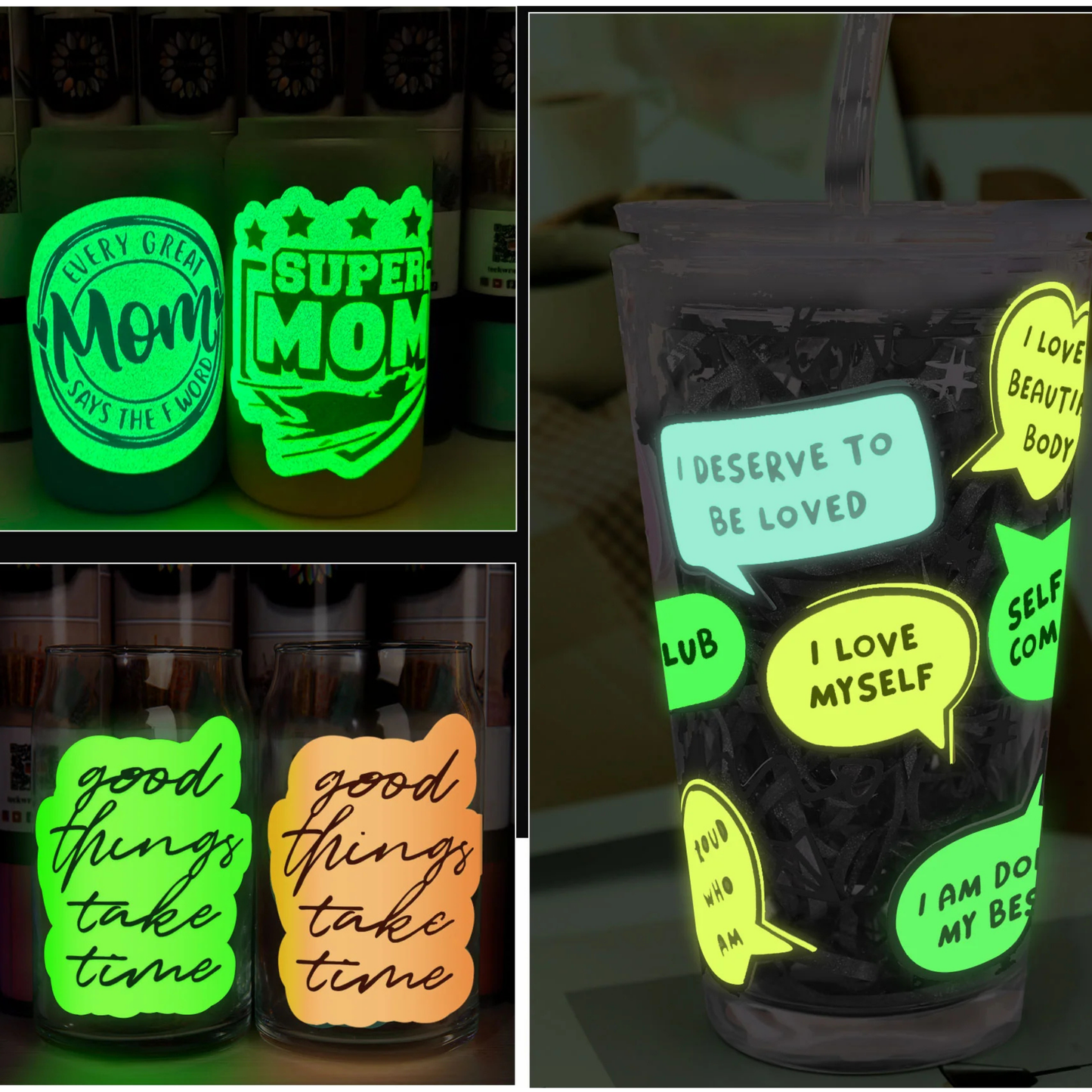 Teckwrap Craft Glow in the Dark Premium Vinil – 30.4 cm × 152.4 cm