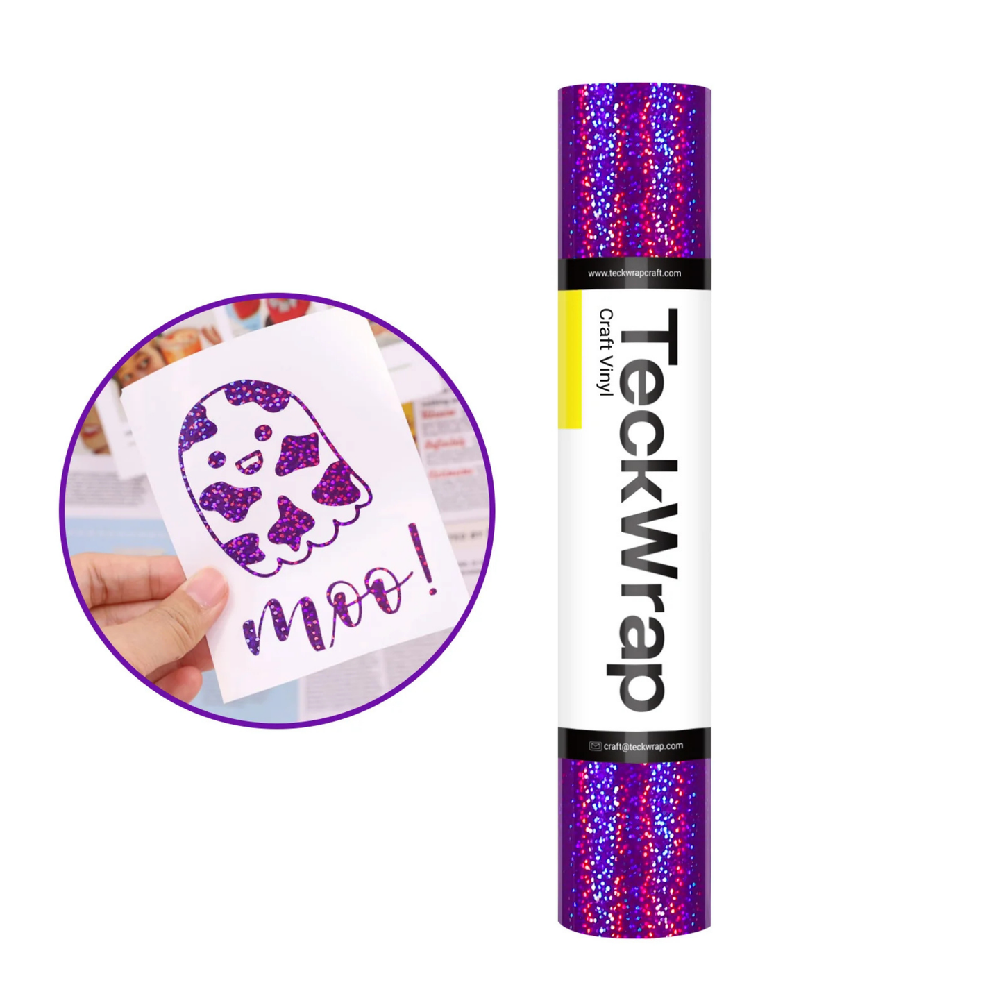 Teckwrap Craft Holographic Sparkle Vinil – 30.4 cm × 152.4 cm