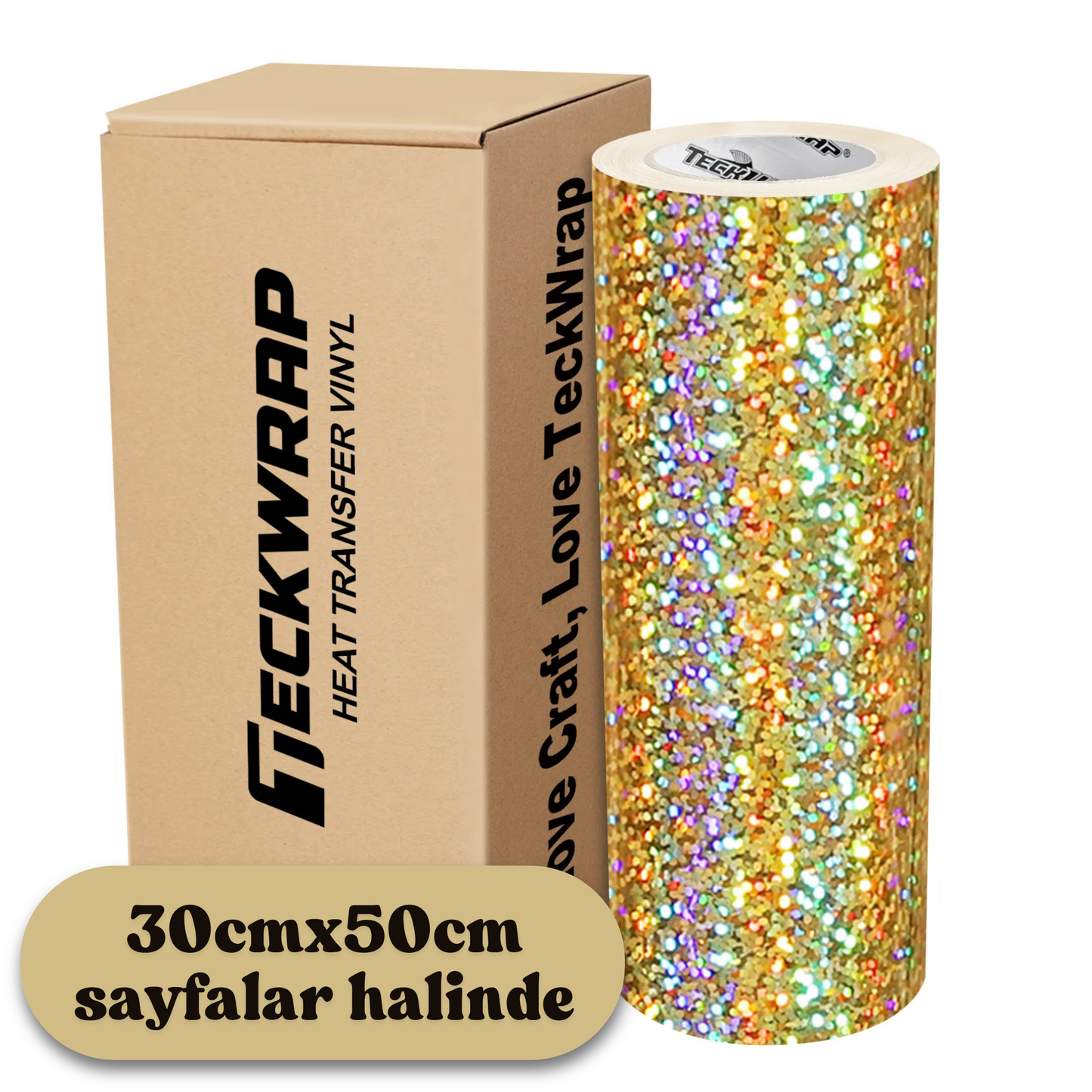 Holografik Gold HTV Isı Transfer Vinili – 30x50 cm Sayfa