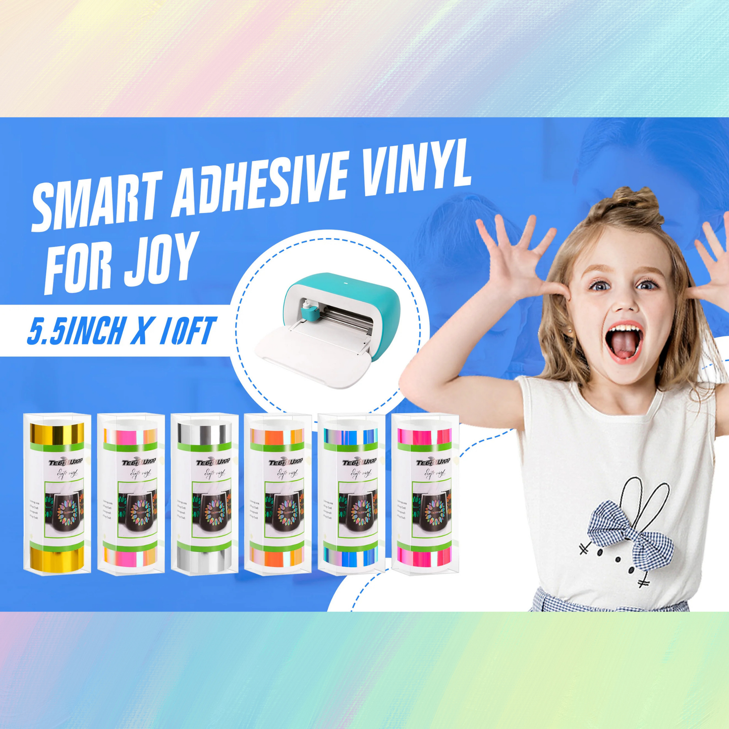 Teckwrap Craft Smart Vinyl – Cricut JOY Uyumlu – 14 cm × 305 cm