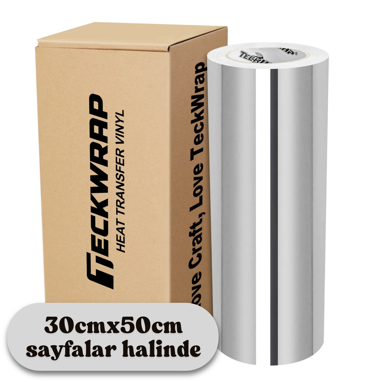 Teckwrap Craft Metallic Chrome HTV – Metalik Isı Transfer Vinili 30x50 cm Sayfa
