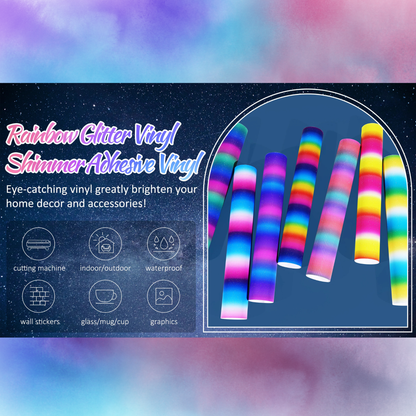 Teckwrap Craft Rainbow Stripes Premium Vinil – 30.4 cm × 152.4 cm