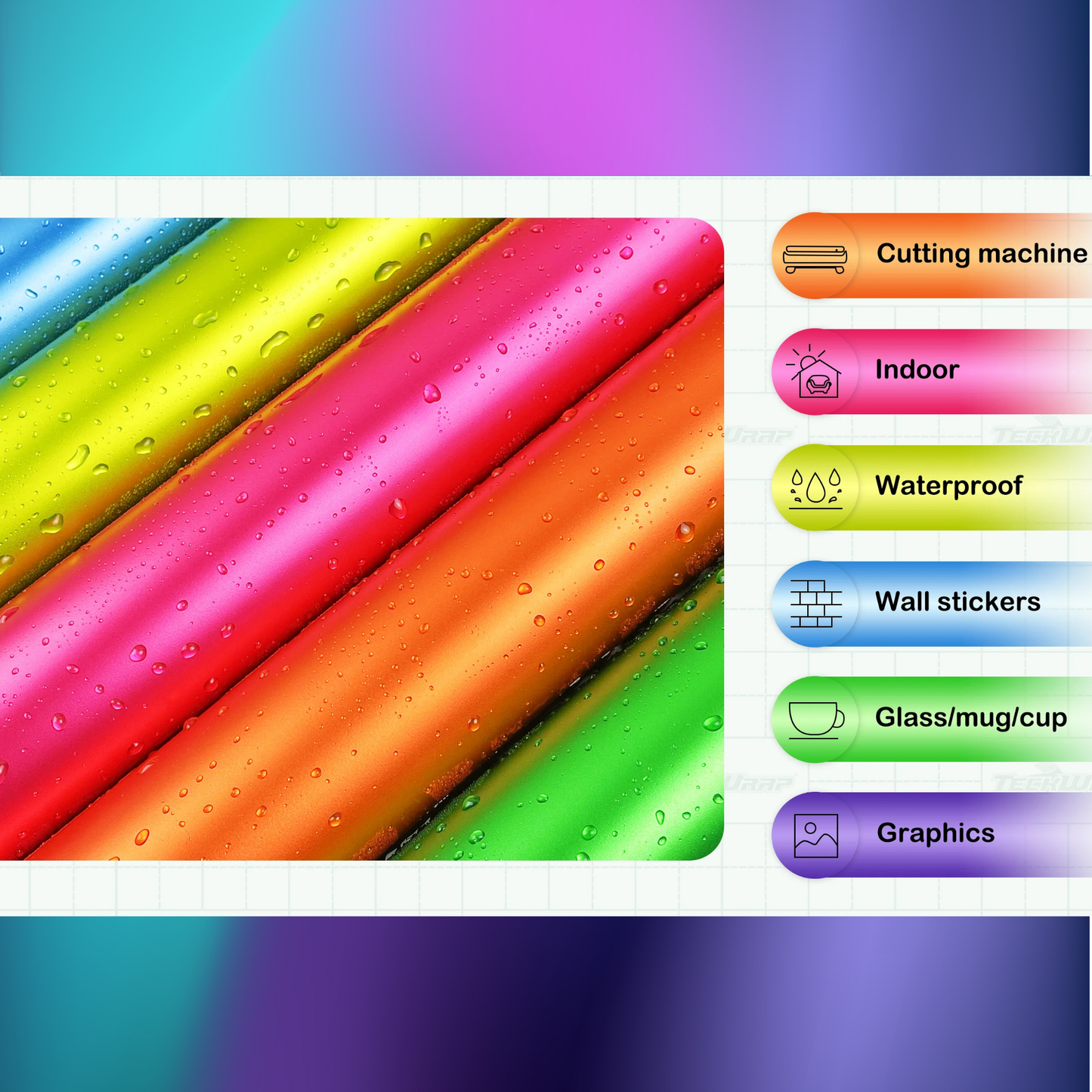 Teckwrap Craft Metallic Satin Chrome Premium Vinil – 30.4 cm × 152.4 cm